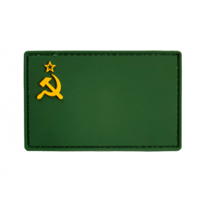 Нашивка PVC/ПВХ с велкро Флаг СССР 5х8 см Олива